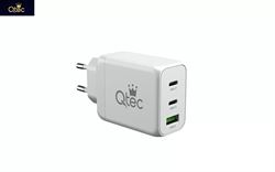 מטען סופר מהיר GaN 65W מבית QTEC כולל כבל 1.5מטר TYPE C 
