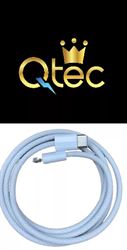 כבל טעינה ונתונים Type C - iPhone באורך 25 ס"מ  Qtec 